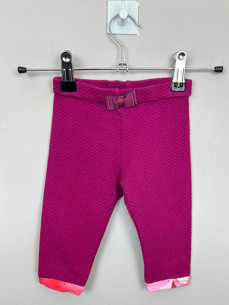 Pre Loved Baby Baker plum quilted leggings 3-6m