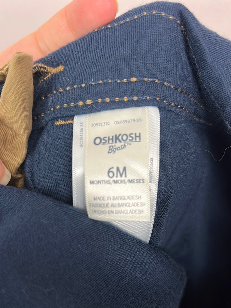 pre loved Oshkosh tan lined dungarees 6m
