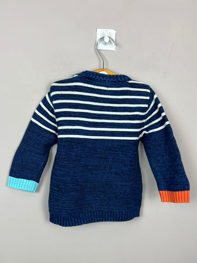 Pre loved baby Next blue stripe jumper 9-12m