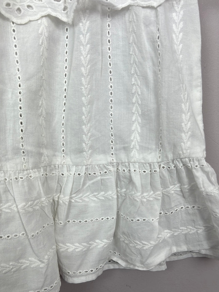 Monsoon White Embroidered Broderie Top 9y- Sweet Pea Preloved