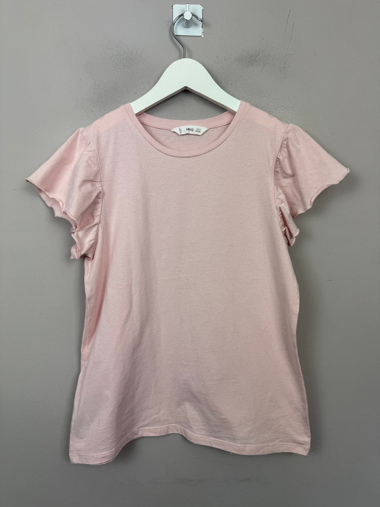 Mango pink frill sleeve t-shirt 11-12y - Sweet Pea Preloved