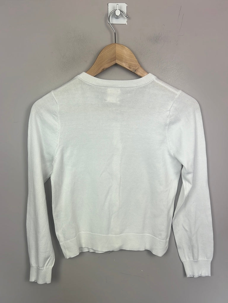 Lands End fine knit white cardigan - Sweet Pea Preloved