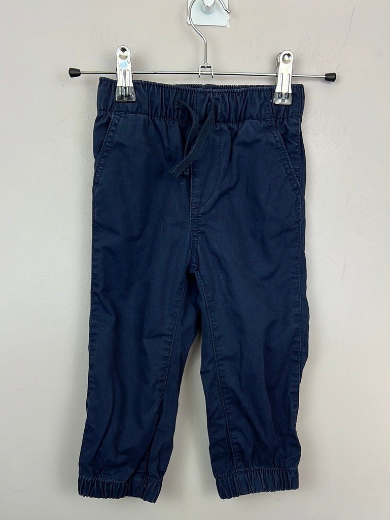 Pre Loved Kids Gap Navy pull on lined chino joggers 2y