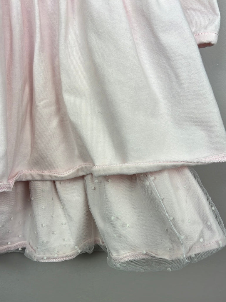 Pre loved baby Emile et Rose baby pink tiered jersey dress 6m