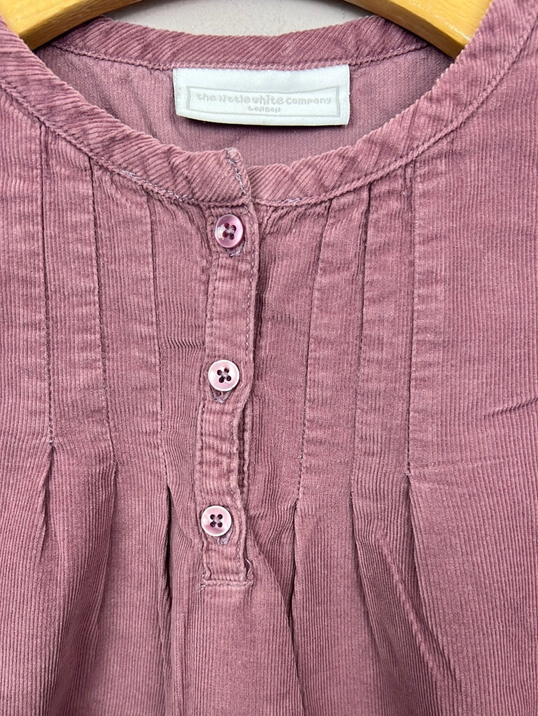 Second hand girls Little White Company Plum Cord Dress 3-4y