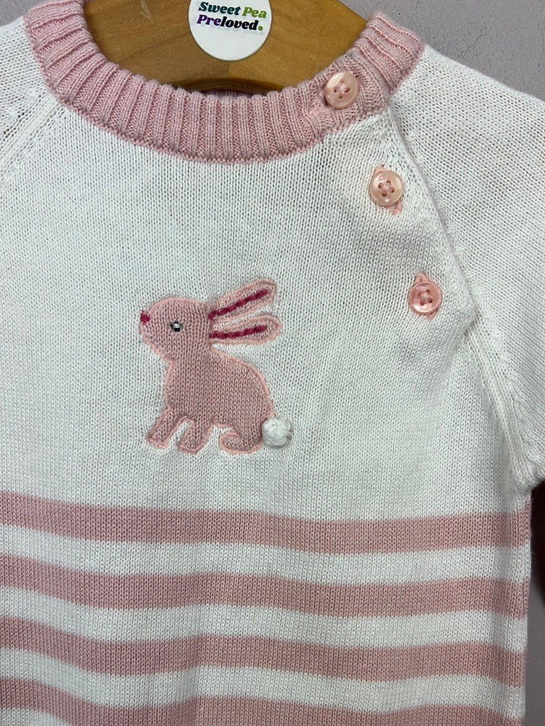 Pre loved baby John Lewis Knit bunny romper 0-3m