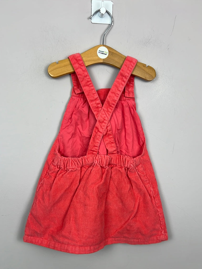 Pre Loved Baby M&S Cord coral pinafore dress 9-12m