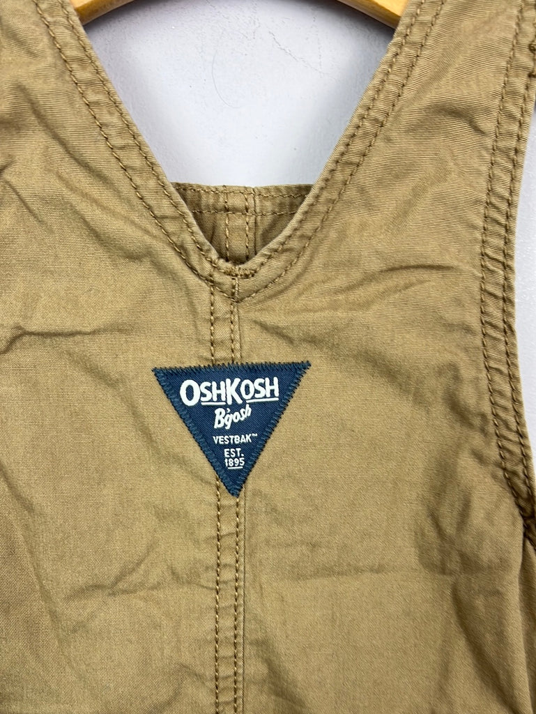 Pre Loved Baby Oshkosh tan lined dungarees 6m