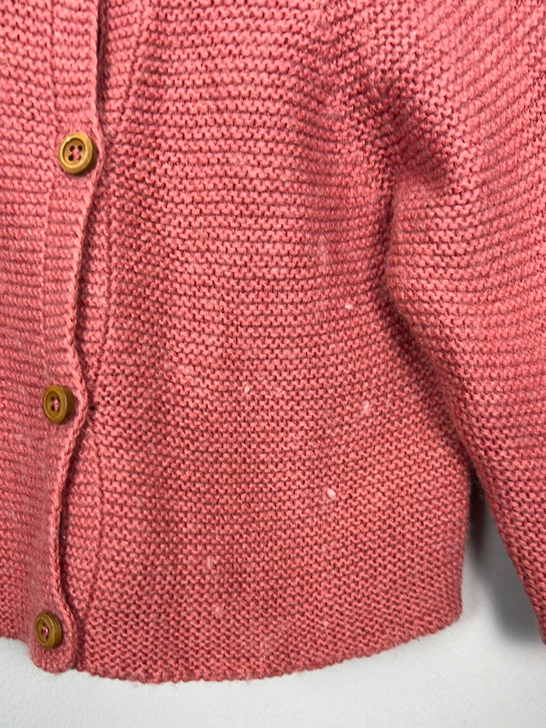 Zara rose pink garter stitch cardigan 3-6m