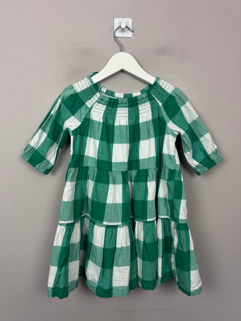 Preloved John lewis green check dress 3y