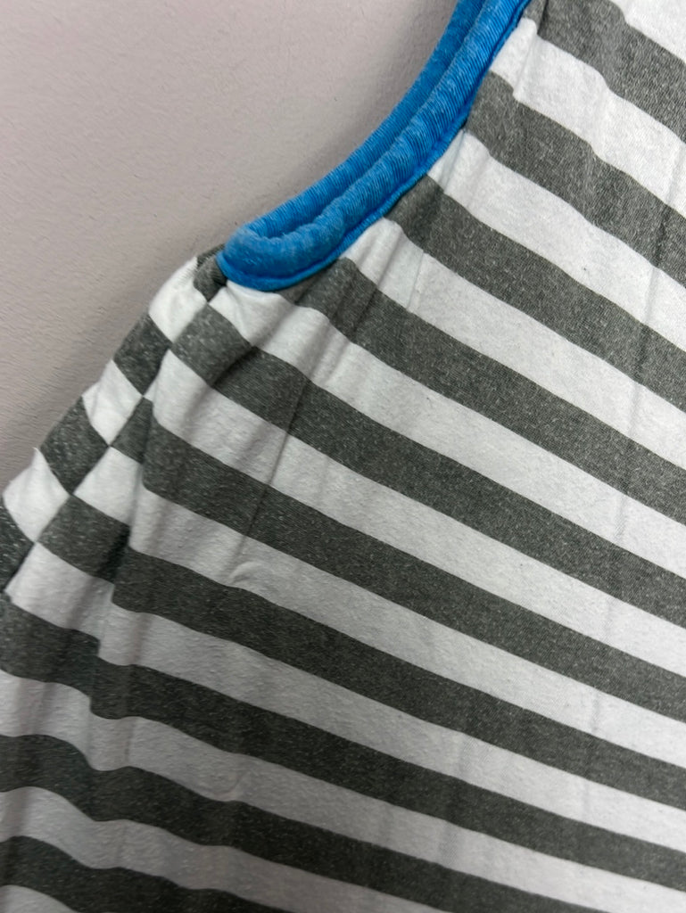 Second Hand Grobag grey stripe blue trim sleeping bag 6-18m 2.5 tog