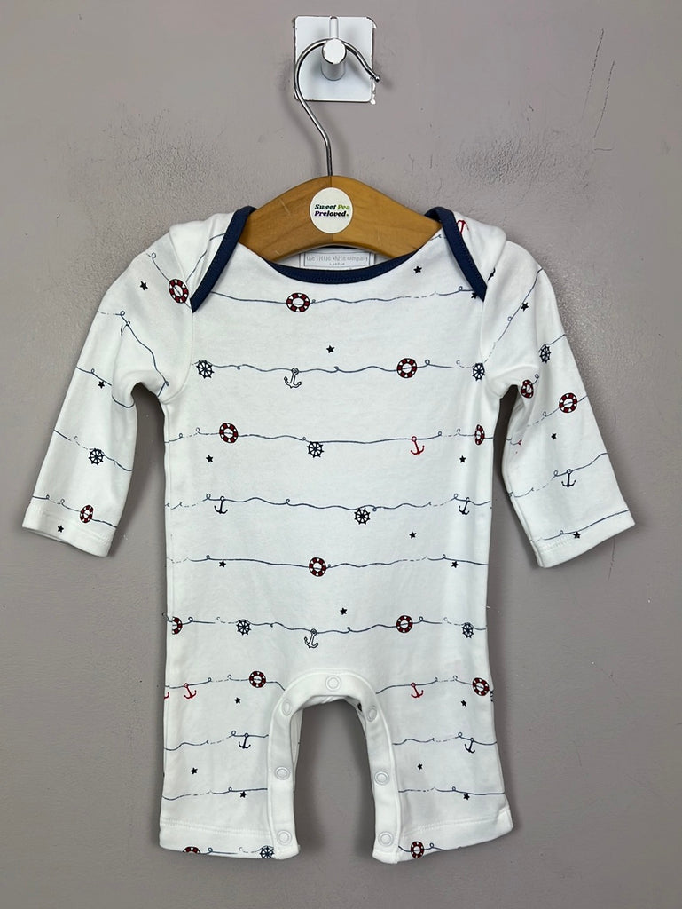 Pre Loved baby Little White Company Nautical footless sleepsuit - Newborn