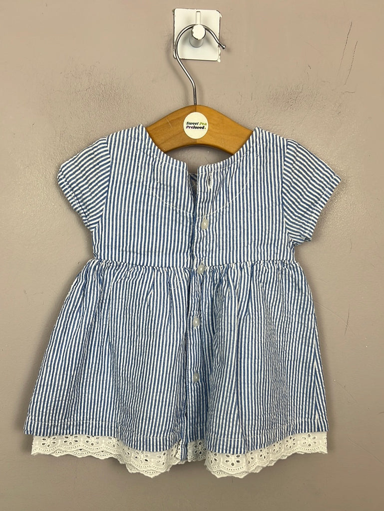 Cath Kidston blue stripe dress 0-3m sweet pea preloved 