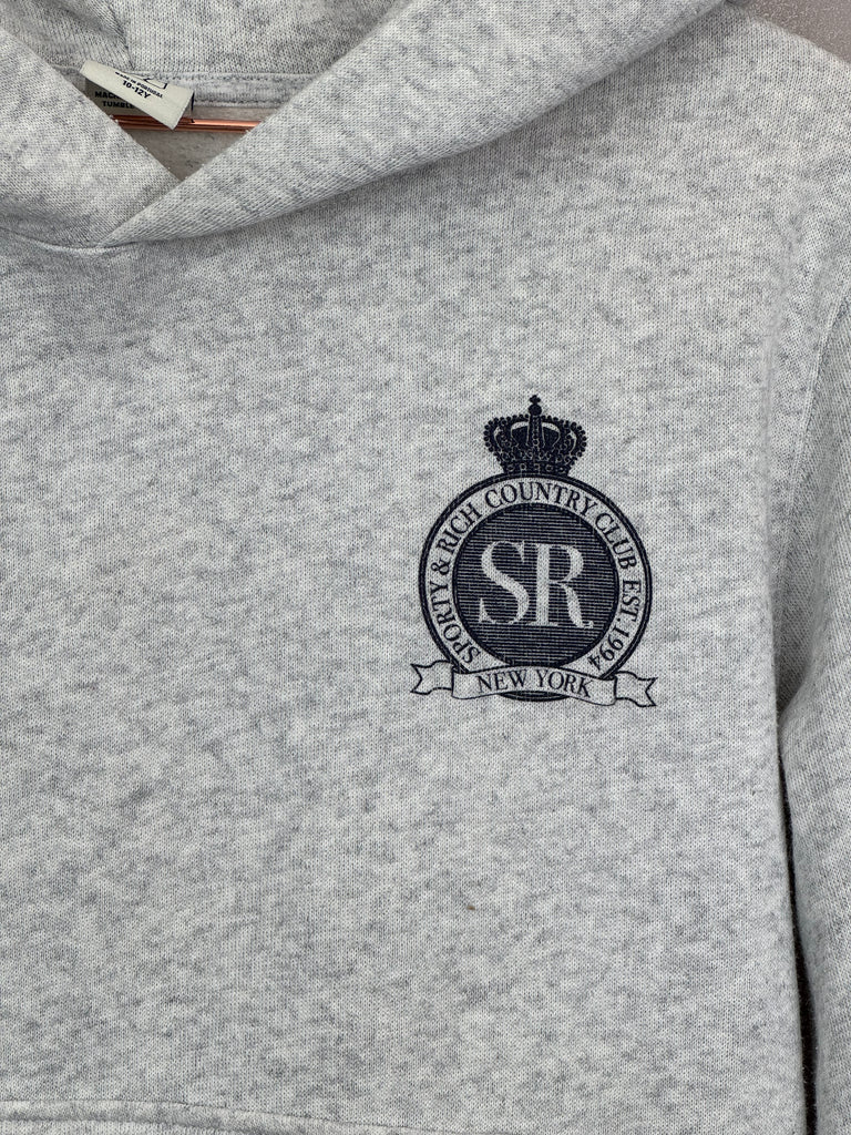 Sporty & Rich Grey Hoodie 10-12y second hand children - sweet pea preloved 
