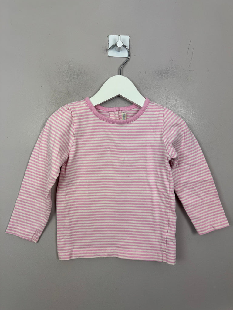 Jojo Maman Bebe pink stripe l/s Top 2-3y - Sweet Pea Preloved