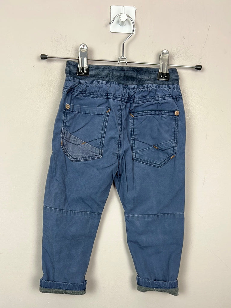 Pre Loved kids Next blue lined pull in trousers 9-12m