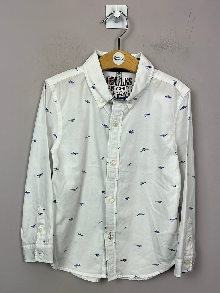 Secondhand kids Joules White Dino Print Shirt 5y