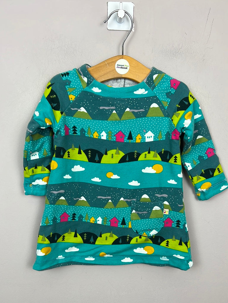 Frugi Reversible winter scene character dress 3-6m