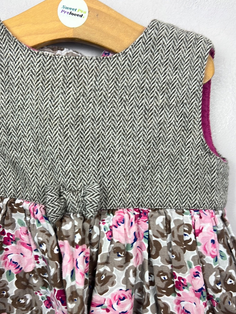 Second hand Monsoon tweed floral dress 18-24m