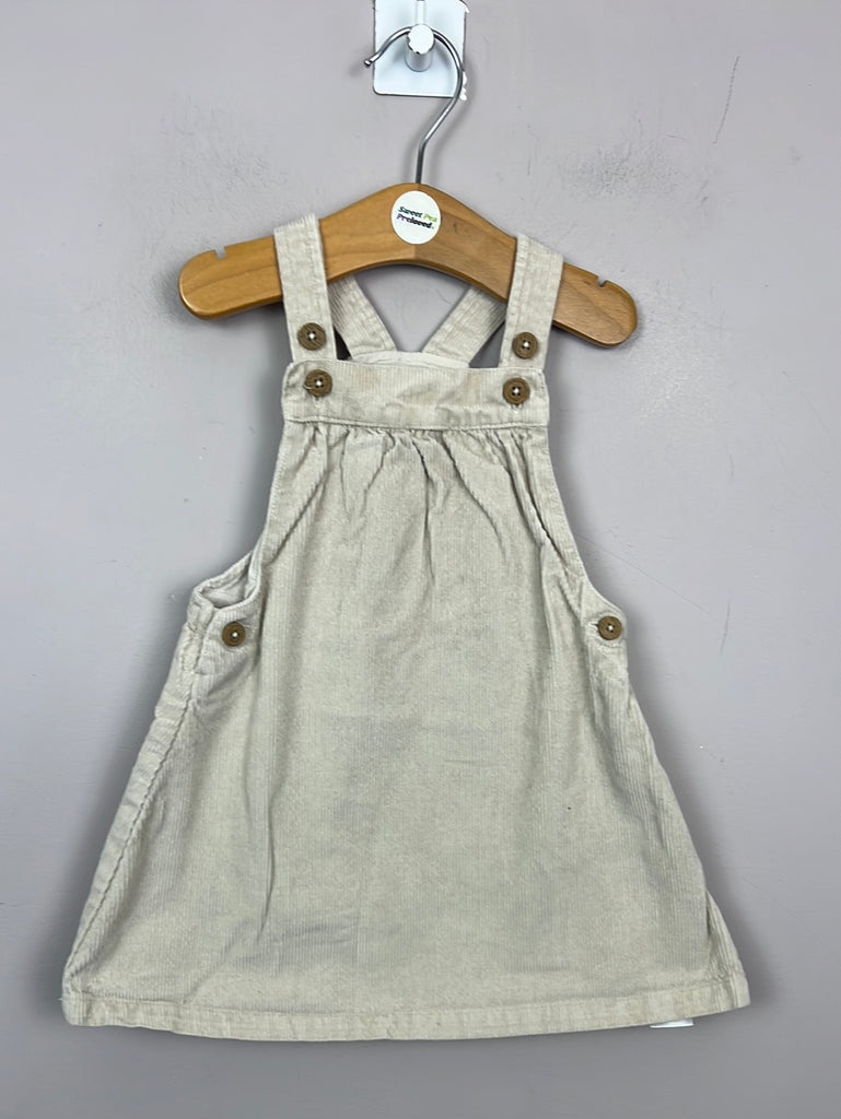 Second Hand baby M&S Cord cream pinafore dress 9-12m