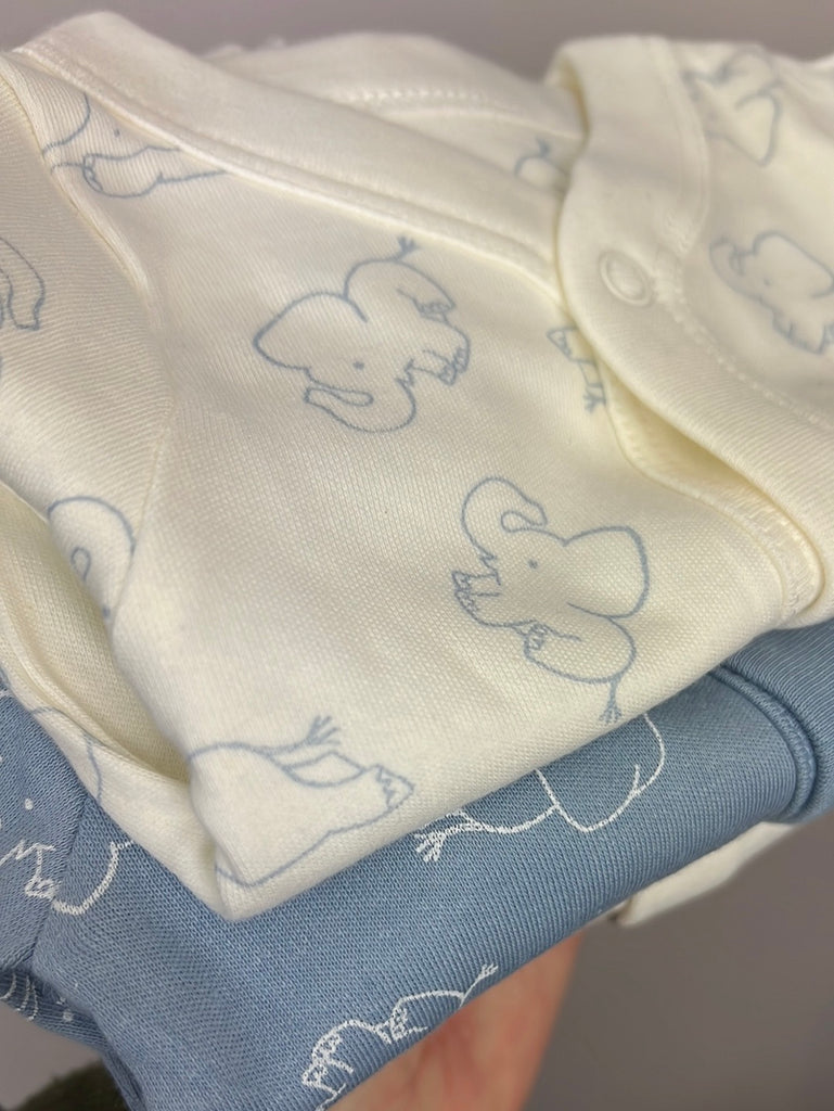 Second hand baby Newborn M&S elephants/stars sleepsuits