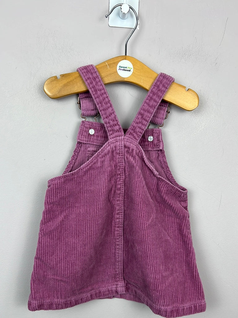 Secondhand Zara plum cord pinafore dress 9-12m