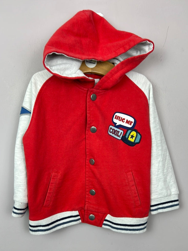 Second hand baby Zara red varsity jacket 12-18m