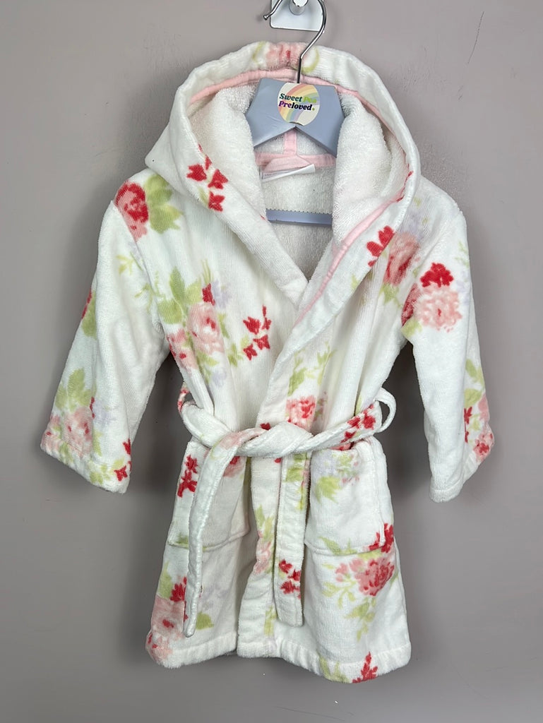 Secondhand baby Little White Company Floral bath robe 18-24m