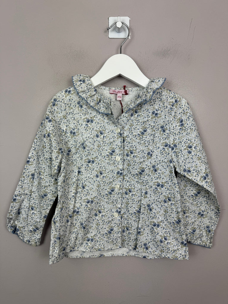 Confiture Blue Roses Blouse 2-3y Sweet Pea Preloved