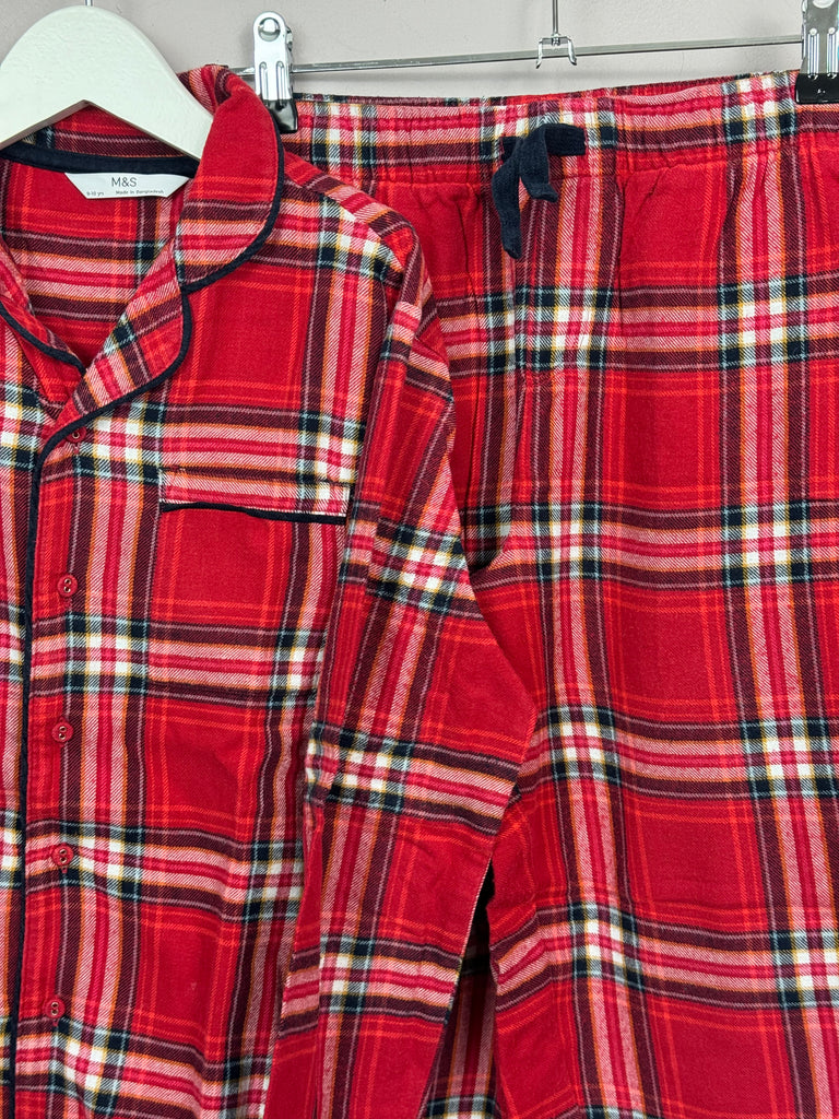 Second Hand Kids M&S Traditional Red Check PJs 9-10y