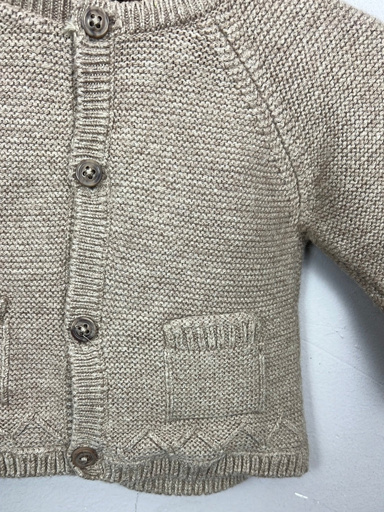 Pre loved baby 0-1m Mayoral tricot cardigan - mole