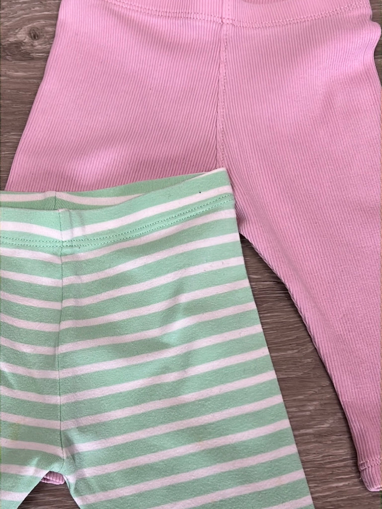 Secondhand baby M&S Mint/ Pink Leggings 3-6m