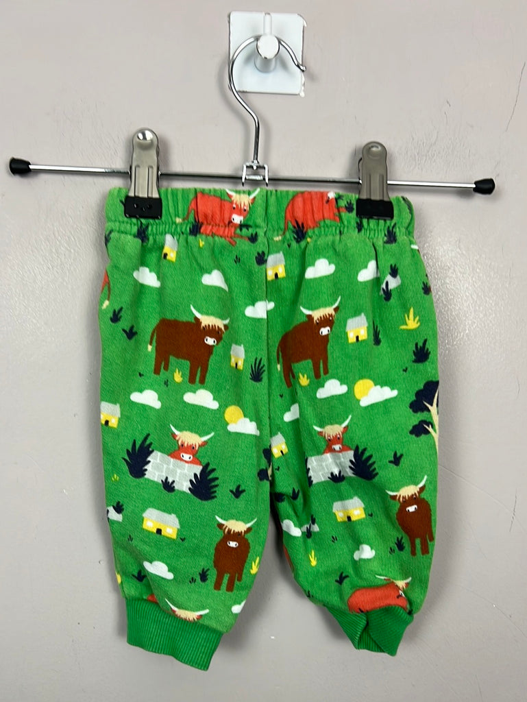 Second Hand Baby Frugi Highland Cow Joggers 0-3m
