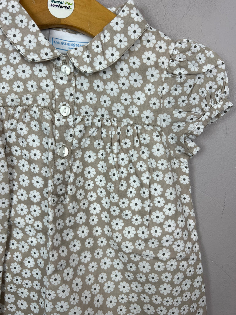 Little White Company Neutral Daisy Cotton Dress 12-18m - Sweet Pea Preloved