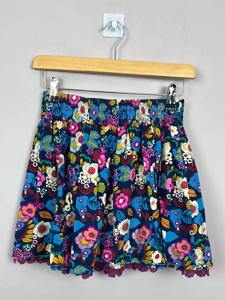 Secondhand Monsoon Floral Cord Skirt 11-12y