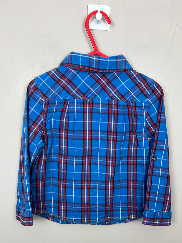 Secondhand kids John Lewis royal blue check shirt 18-24m