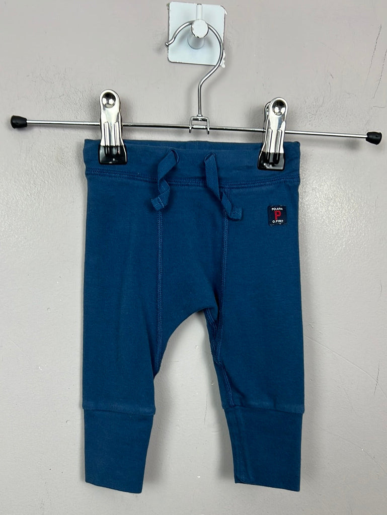 Polarn O. Pyret blue teal jersey trousers 0-1m - Sweet Pea Preloved