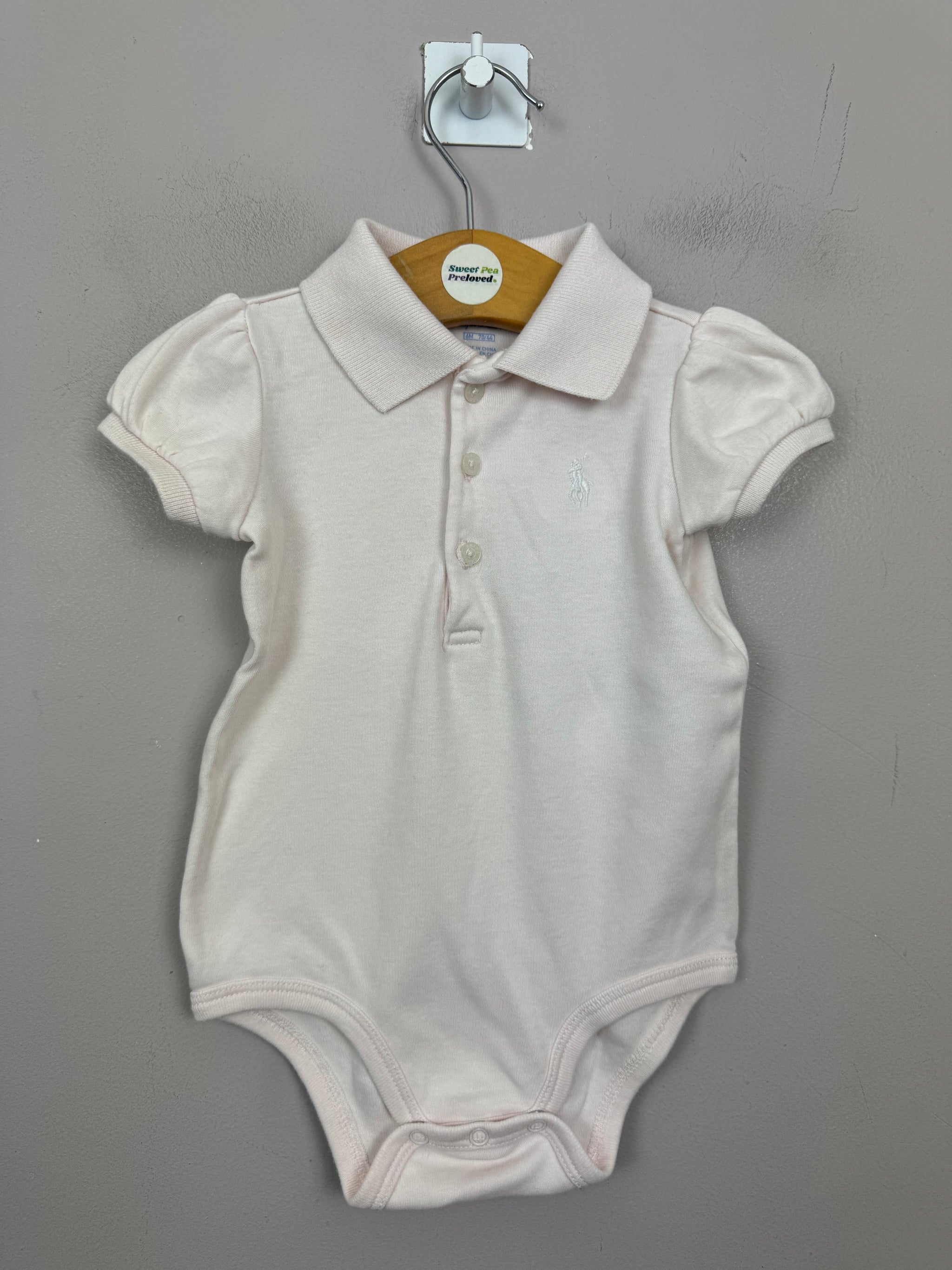 Ralph Lauren baby pink bodysuit 6m Sweet Pea Preloved Clothes