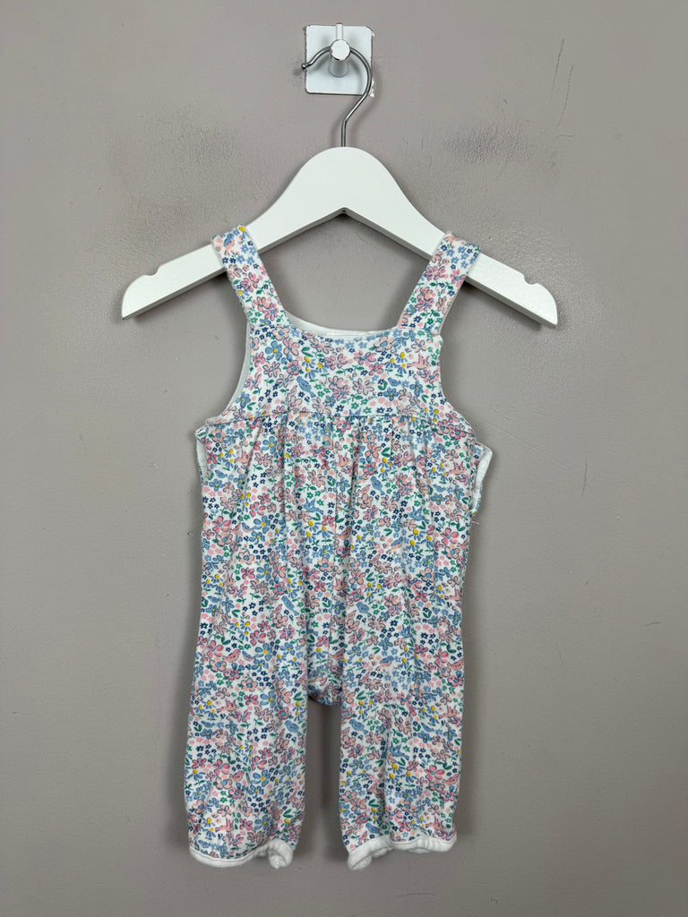 Second hand Baby John Lewis Ditsy Jersey Dungarees 0-3m