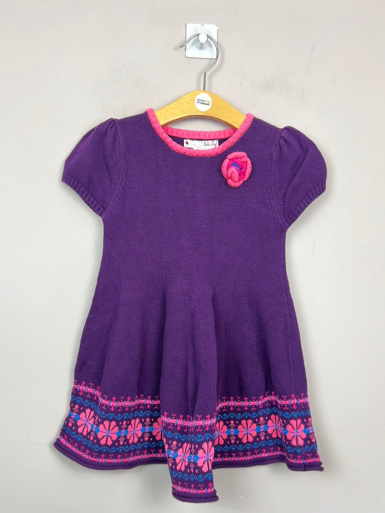 Pre Loved Nula Bug Purple knit dress 4-5y