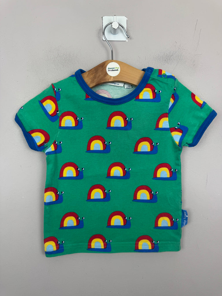 Toby Tiger Snail T-shirt 12-18m Preloved childrens -sweet pea preloved 