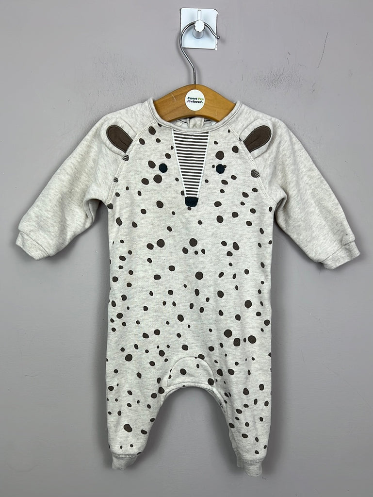 Pre Loved baby Next cute fawn cosy romper 3-6m