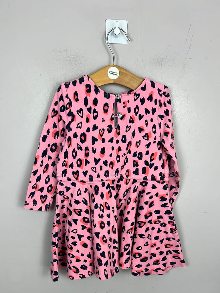 Joules pink leopard jersey dress 1y - Sweet Pea Preloved 