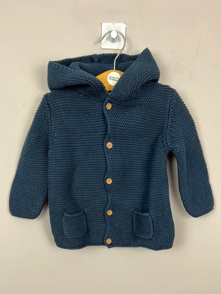 Second Hand baby Next navy hooded cardigan 6-9m