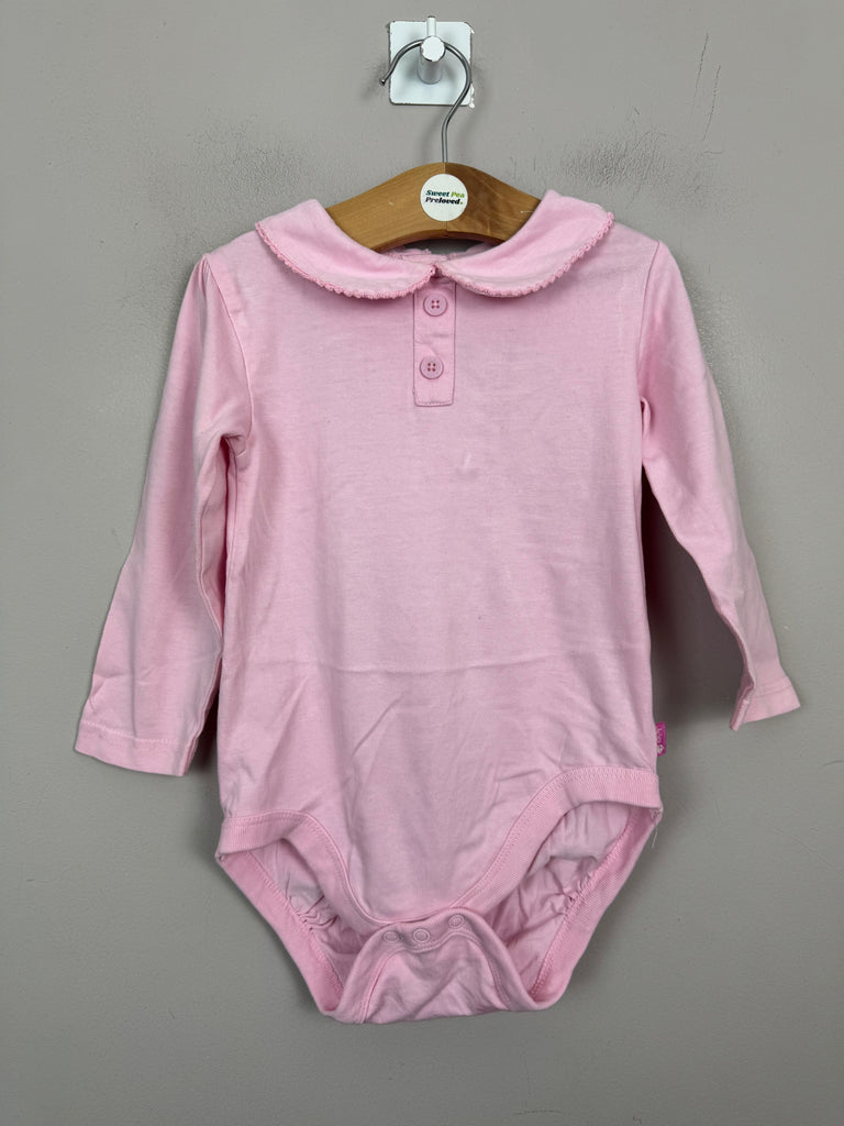 Jojo Maman Bebe Pink Long Sleeve Bodysuit 18-24m - Sweet Pea Preloved