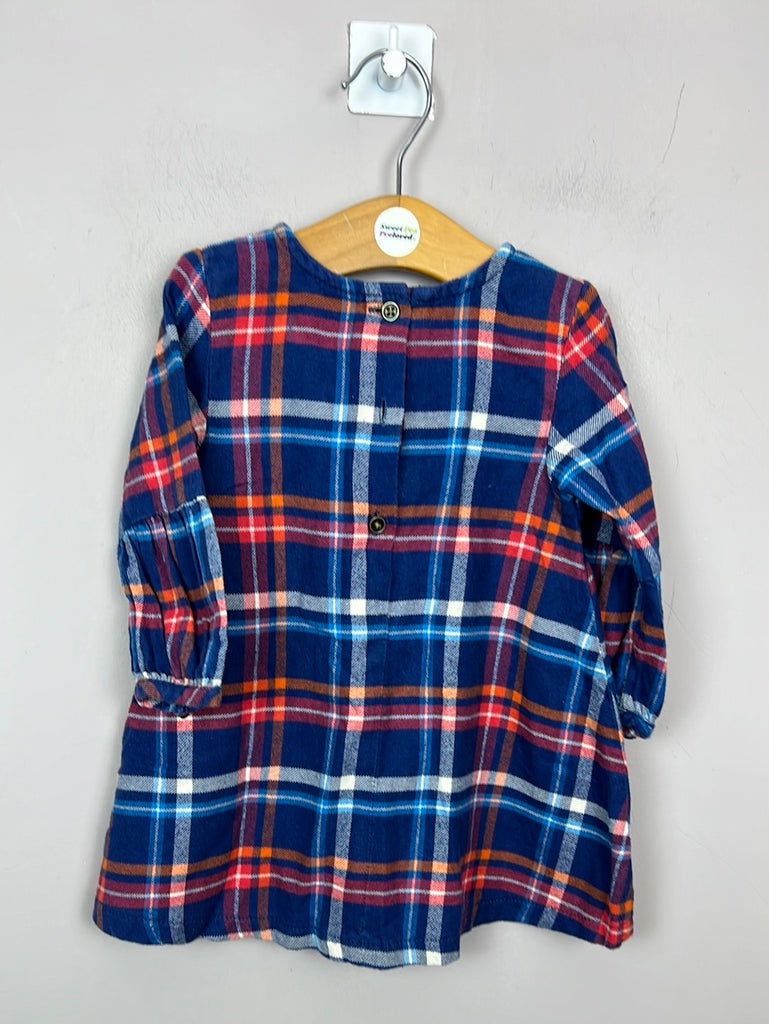 Second hand kids Next bright blue check dress 6-9m