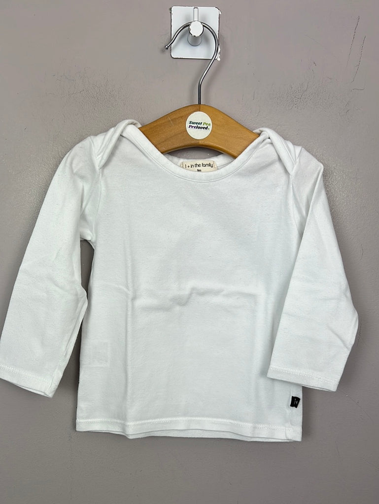 Preloved baby + 1 in The Family White Long Sleeve Organic Top 9m