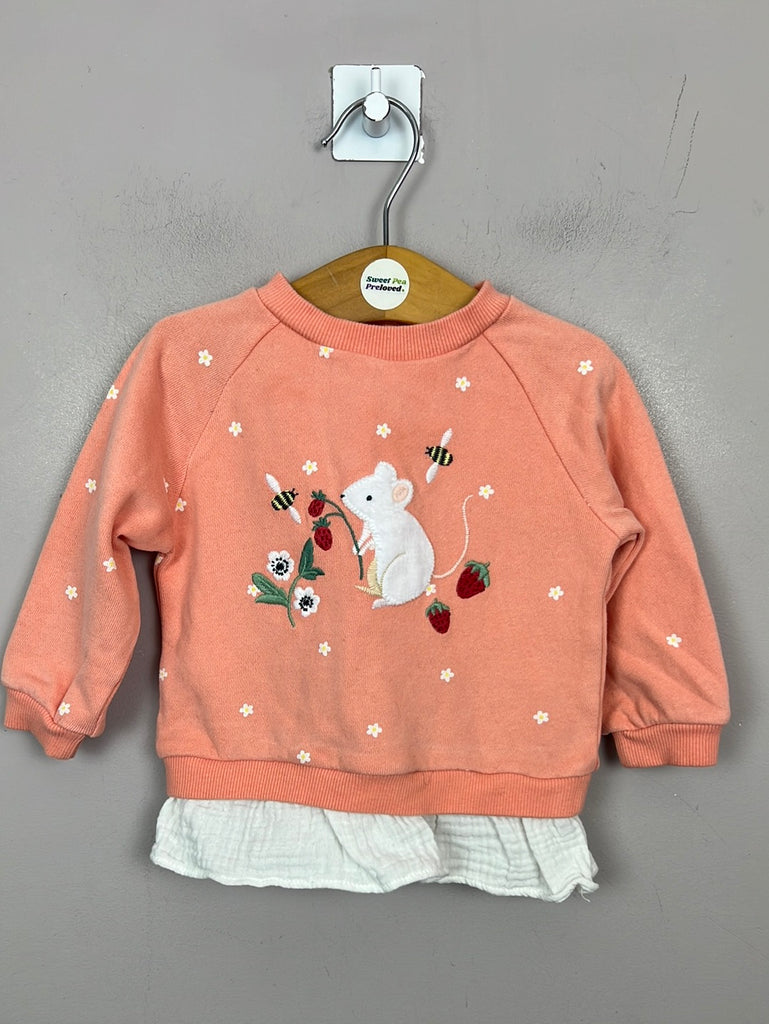 Preloved baby John Lewis Mouse Sweatshirt 3-6m