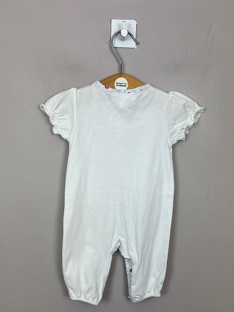 Little White Company embroidered short sleeve romper - Newborn - Sweet Pea Preloved