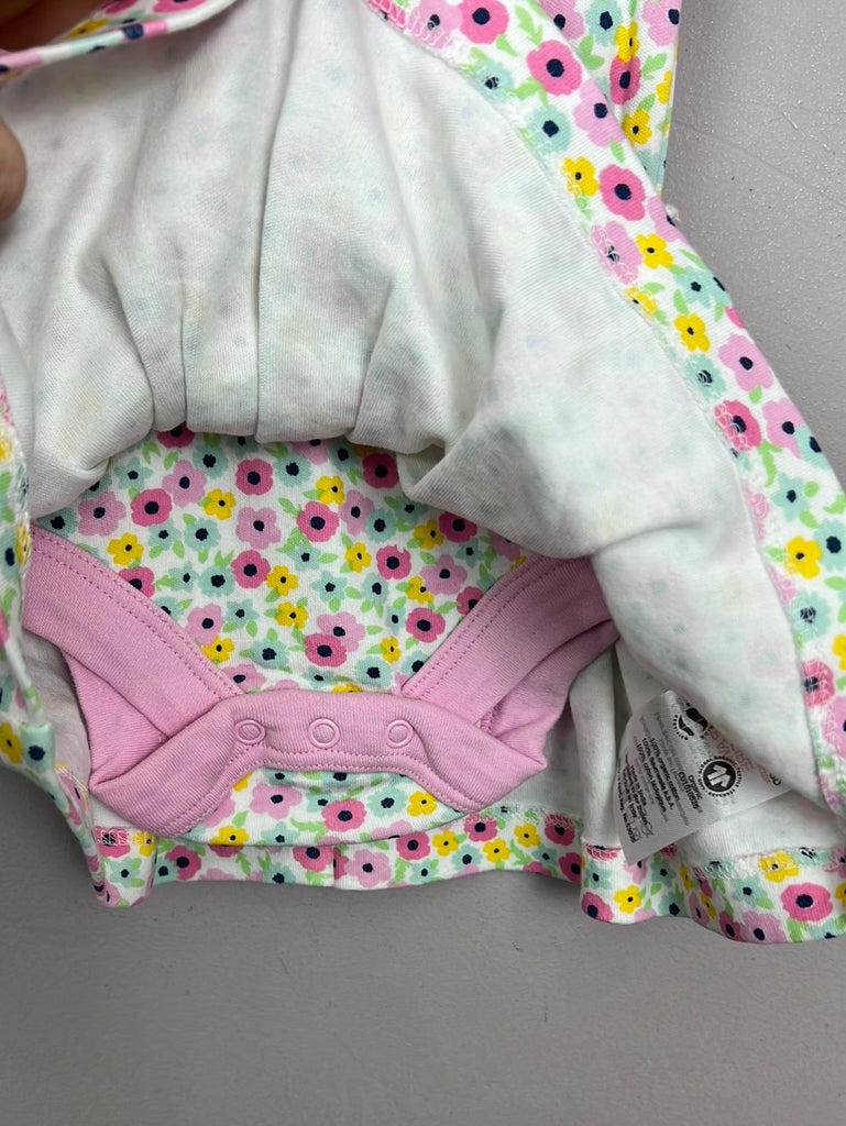 Secondhand baby Kite pink floral burst jersey dress 1m